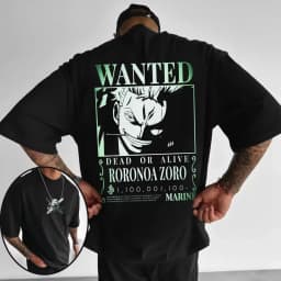One Piece Men's T-shirt Roronoa Zoro Summer and Autumn Japanese Anime Boys' Wear Cotton Short Sleeve Retro Y2k Wear
