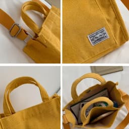 Ladies Corduroy Canvas Shoulder Crossbody Handbag Small Square Bag Stylish Trendy Women's Handbag for Casual Use