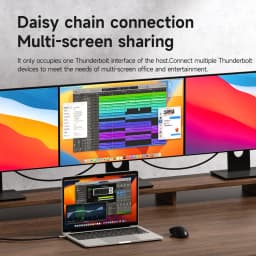 Hagibis TBT5 Cable Super Soft USB C Cable 120Gbps Bandwidth Boost 240W Charging 16K/8K Video Compatible with Thunderbolt 4