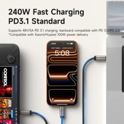 Hagibis TBT5 Cable Super Soft USB C Cable 120Gbps Bandwidth Boost 240W Charging 16K/8K Video Compatible with Thunderbolt 4