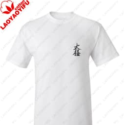 Tai Chi Calligraphy Letter Printed T-Shirt China Chinese Kung Fu Martial Art Wushu Lovers Tshirt Cotton Short Sleeve Clothing