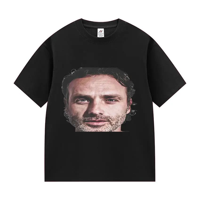 Rick Grimes Zest Face T Shirt The Walking Dead Funny Graphic T-Shirt Men's women Vintage Fashion Oversized T-Shirts Streetwear