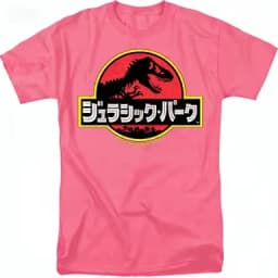 2026 Jurassic Park Logo Kanji Japanese Parent-Child Pure Cotton T-shirt Comfortable, Breathable, High-Quality, Ins Y2K Style