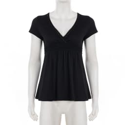 SUCHCUTE  Black Lace Patchwork V-neck Short Sleeve Tees for Women All Match Solid Basic Tops Summer Outfits Y2k T-shirt Casual
