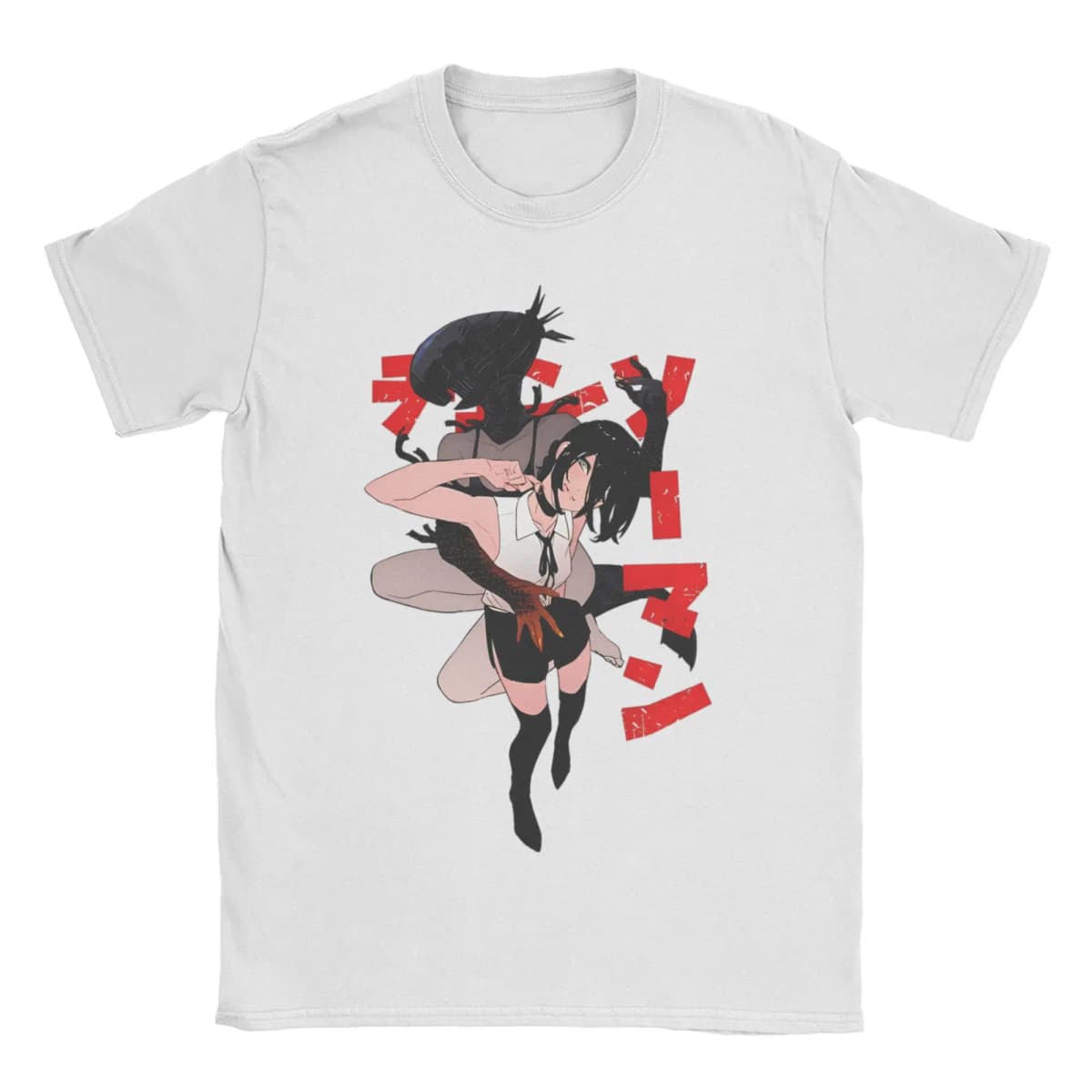 Summmer New Anime Chainsaw Man Reze Printed T-shirt Men's and Women's T-shirt Children's and Parental Clothing Boy Girl T-shirt