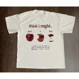 Beabadoobee Men's Street Style Pattern T-shirt, I May Bite 'Apple&Applebee Four Seasons Casual T-shirt'