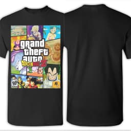 Fashion Grand Theft D-Dragon Ball Z T-Shirts Men Round Collar 100% Cotton T Shirt Short Sleeve Tee Shirt Graphic Printed Tops
