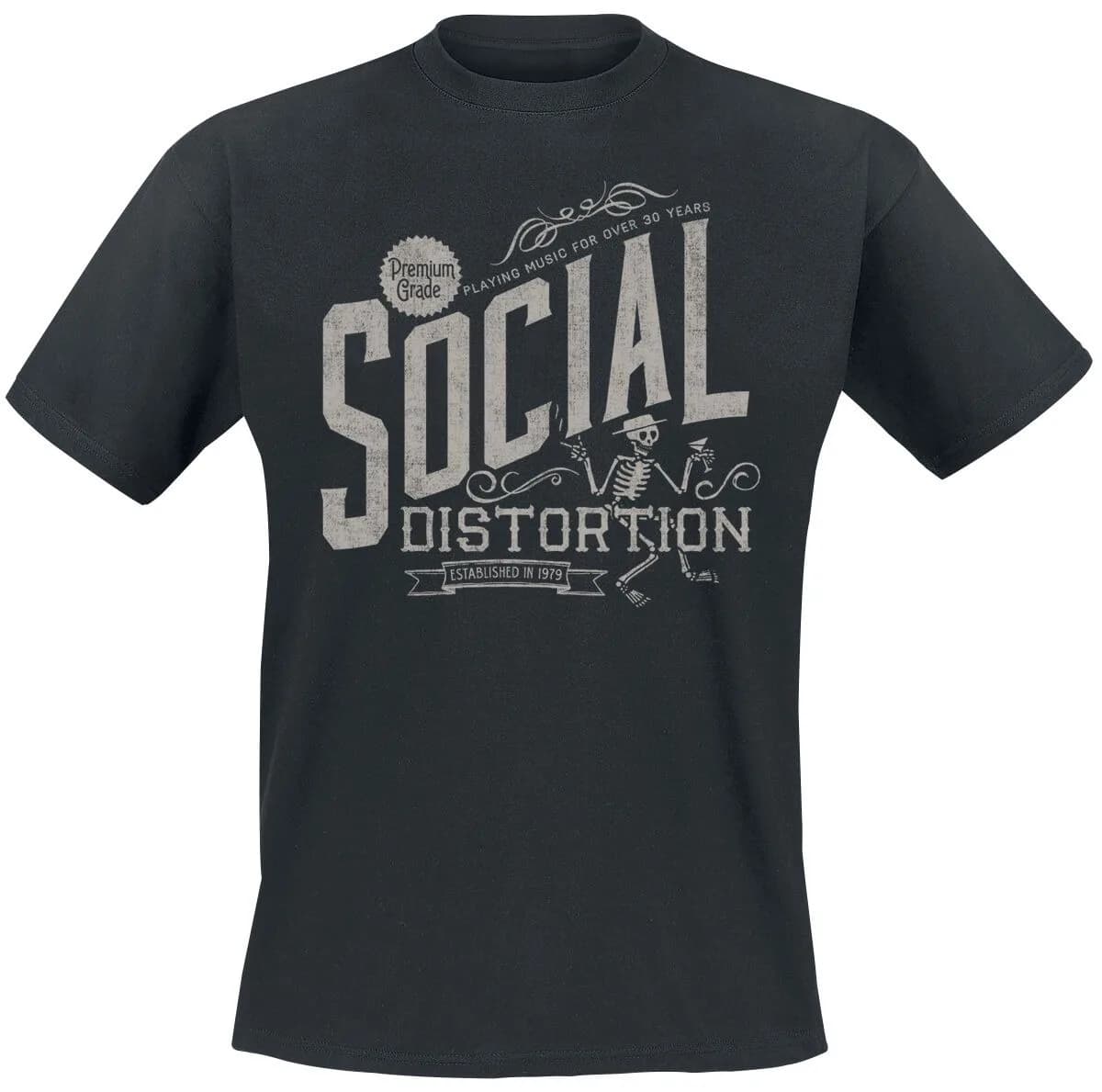 Social Distortion Vintage Skeleton Print T Shirt, 100% Cotton Unisex, Punk Rock Streetwear, Fan Graphic Tee