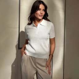 Hollow Knitted T shirt Woman 2026 Summer New Short Sleeve Casual Loose Lapel Ins Hot Tops Lady Sweater T shirt Solid Knit Blouse
