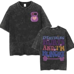 Vintage Washed Harajuku Aesthetic Tee Skeleton Muscle Mommy Print Funny Gym Lover Unisex Casual Soft Breathable Everyday