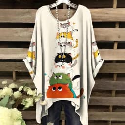 Plus Size Women's Summer Casual Comfortable Round Neck T-Shirt Loose Printed Office Lady Fashion New Arrival