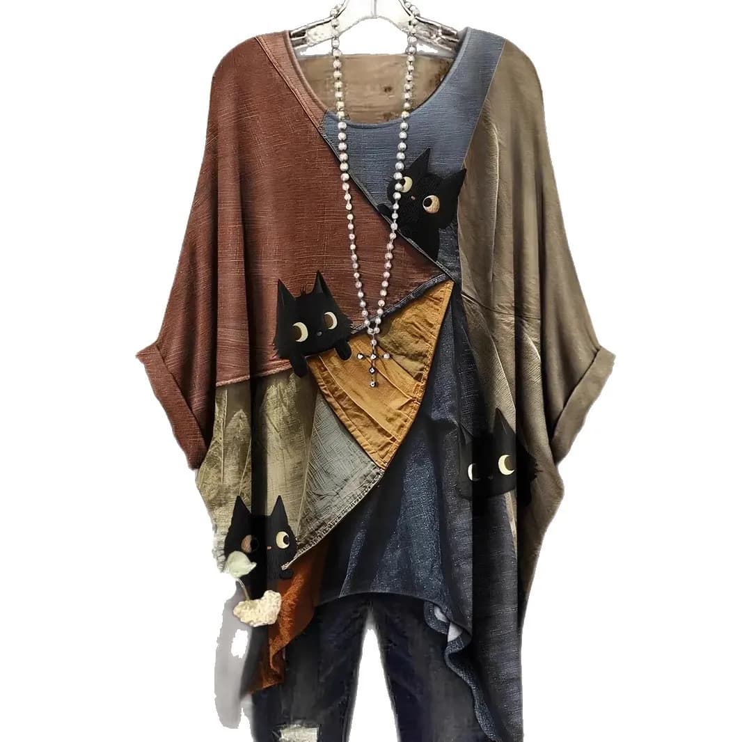 Plus Size Women's Summer Casual Comfortable Round Neck T-Shirt Loose Printed Office Lady Fashion New Arrival