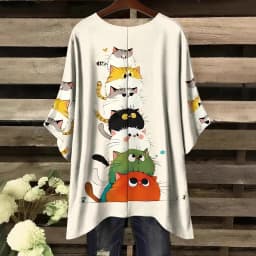 Plus Size Women's Summer Casual Comfortable Round Neck T-Shirt Loose Printed Office Lady Fashion New Arrival