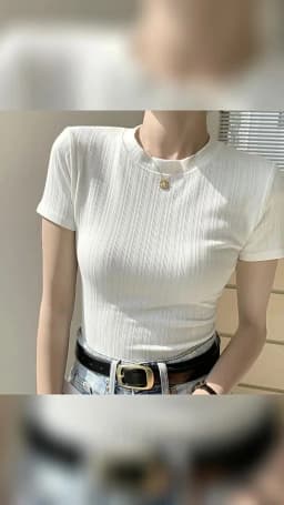 Summer New Women's Crewneck T-shirt Knitted Short-sleeved Top Casual All-match T-shirt Striped Base Shirt Slim-fit Breathable