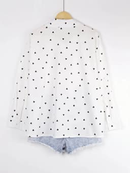 Plus Size Women's Love Printed Long Sleeve Lapel Collar Shirt Ladies Soft Breathable Fabric Blouse Casual Daily Wear Top
