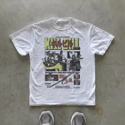 Summer Men's Pure Cotton Vintage Kill Bill Japanese Graphic T-shirt Stylish Loose and Breathable Suitable for Everyday Wear