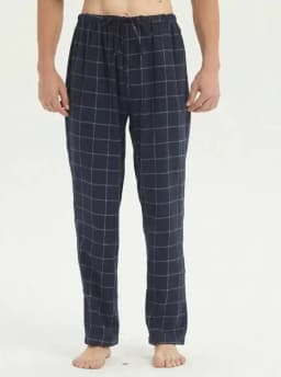 Men's Flannel Pajama Pants Plaid Cotton Warm Comfy Sleepwear with Drawstring Pockets And Button Fly - Lounge Bottoms M-XL