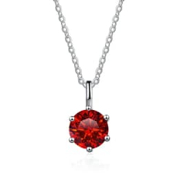 JOIAS HOME Silver S925 1ct D COLRO Moissanite Round Gemstone Pendant Necklace Simple and Elegant O-Chain Fashion Versatile