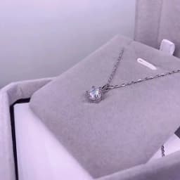 JOIAS HOME Silver S925 1ct D COLRO Moissanite Round Gemstone Pendant Necklace Simple and Elegant O-Chain Fashion Versatile