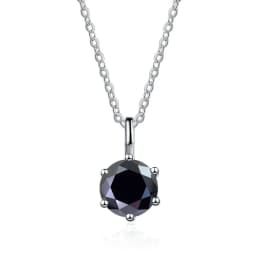 JOIAS HOME Silver S925 1ct D COLRO Moissanite Round Gemstone Pendant Necklace Simple and Elegant O-Chain Fashion Versatile