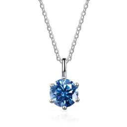 JOIAS HOME Silver S925 1ct D COLRO Moissanite Round Gemstone Pendant Necklace Simple and Elegant O-Chain Fashion Versatile