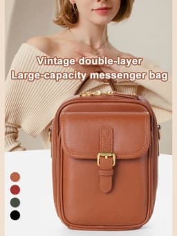 Unisex Casual Messenger Bag PU Leather Crossbody Bag Small Shoulder Phone Bag for Daily Use