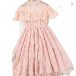 Korean fashion lace, solid color princess dress, slightly elastic, children's slim fit, popular style