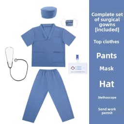 Children’s Doctor Nurse Costume Set Role-Play Pretend Uniform Preschool Education School Performance Outfit for Kids