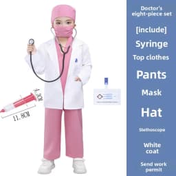 Children’s Doctor Nurse Costume Set Role-Play Pretend Uniform Preschool Education School Performance Outfit for Kids