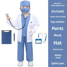 Children’s Doctor Nurse Costume Set Role-Play Pretend Uniform Preschool Education School Performance Outfit for Kids