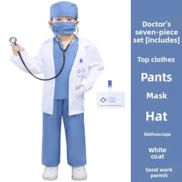 Children’s Doctor Nurse Costume Set Role-Play Pretend Uniform Preschool Education School Performance Outfit for Kids