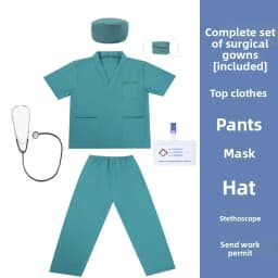 Children’s Doctor Nurse Costume Set Role-Play Pretend Uniform Preschool Education School Performance Outfit for Kids