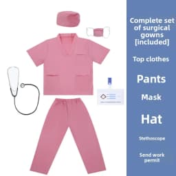 Children’s Doctor Nurse Costume Set Role-Play Pretend Uniform Preschool Education School Performance Outfit for Kids