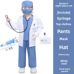 Children’s Doctor Nurse Costume Set Role-Play Pretend Uniform Preschool Education School Performance Outfit for Kids