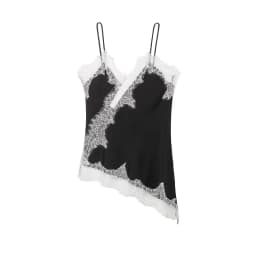 Women's Summer Asymmetrical Hem Lace Trim Cami Top, Sleeveless V Neck Satin Camisole, Casual Daily Wear Multiple Colors
