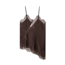 Women's Summer Asymmetrical Hem Lace Trim Cami Top, Sleeveless V Neck Satin Camisole, Casual Daily Wear Multiple Colors