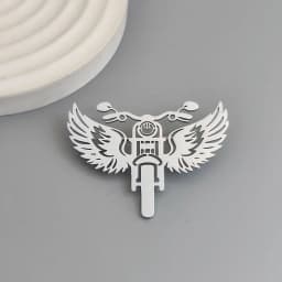 Original design wings motorcycle gold-plated stainless steel brooch, waterproof and non-fading brooch, suit accessories