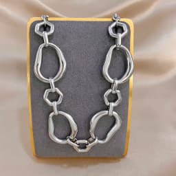 Irregular Geometric Circle Chain Necklaces for Women Fashion Gold Silver Color Stainless Steel Necklace Waterproof Jewelry