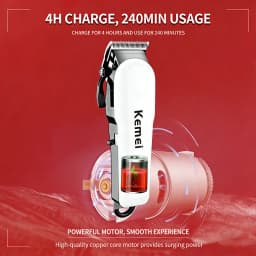 Kemei Hair Clipper Or Blade Hair Cut Maching Wireless Trimmer Men Professional Clipper Machine Rechargeable Hair Cut Barber 809A