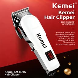 Kemei Hair Clipper Or Blade Hair Cut Maching Wireless Trimmer Men Professional Clipper Machine Rechargeable Hair Cut Barber 809A