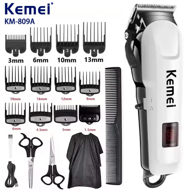 Kemei Hair Clipper Or Blade Hair Cut Maching Wireless Trimmer Men Professional Clipper Machine Rechargeable Hair Cut Barber 809A