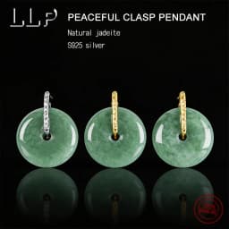 Natural Green Jadeite Peace Pendant With S925 Silver Clasp The Clasp Is Embedded And Suitable For Women To Wear