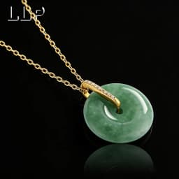 Natural Green Jadeite Peace Pendant With S925 Silver Clasp The Clasp Is Embedded And Suitable For Women To Wear