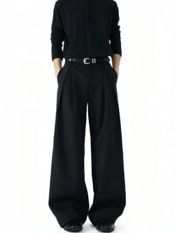 Streetwear Wide Leg Casual Pants Men Harajuku Curved Suit Pants Black Flared Long Trousers High-quality Breand Oversize Baggy