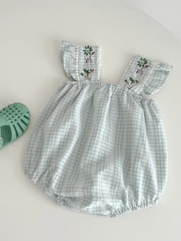 Summer Korean-style Cute and Fashionable Wrap-around Romper for Baby Girls, Made of Natural and Breathable Fabric