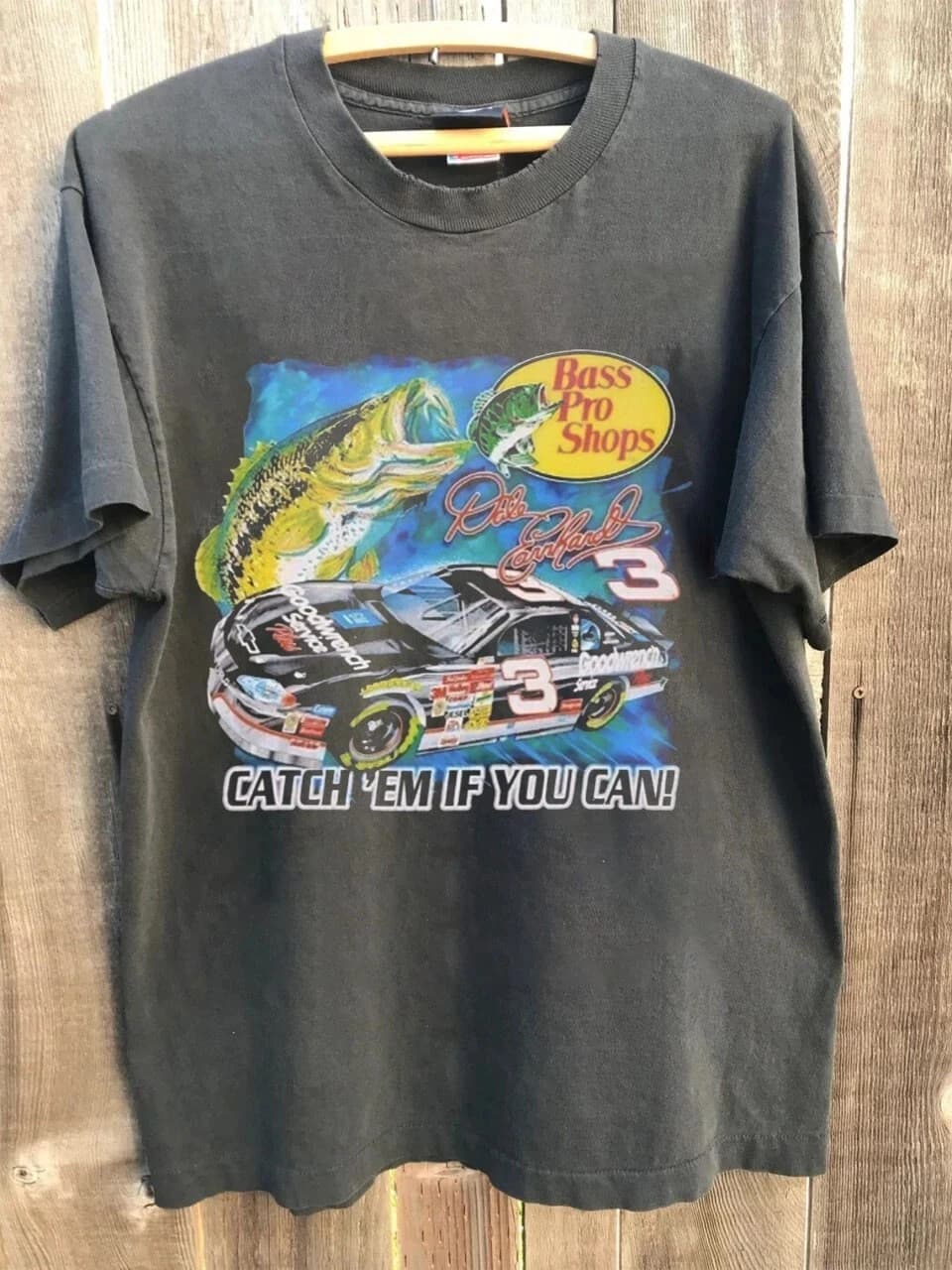 Retro Dale Earnhardt SR NASCAR Bass Pro Shops Remastered T-shirt Daily Outdoor Men's and Women's Fan Printed T-shirt