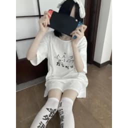 Japanese Women's Y2k Aesthetic Loose Cute T-shirt Cartoon O-Neck Casual T-shirts Y2k Top Harajuku Women Clothing