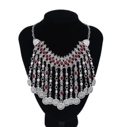 Vintage Coins Tassel Bib Necklace For Women Boho Gypsy Ethnic Trible Accessory Afghan Turkish Charms Female Exaggerate Jewelry