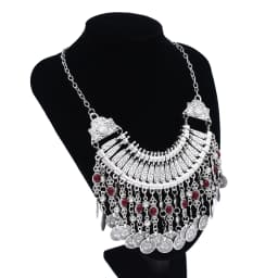 Vintage Coins Tassel Bib Necklace For Women Boho Gypsy Ethnic Trible Accessory Afghan Turkish Charms Female Exaggerate Jewelry