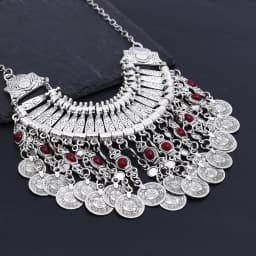 Vintage Coins Tassel Bib Necklace For Women Boho Gypsy Ethnic Trible Accessory Afghan Turkish Charms Female Exaggerate Jewelry